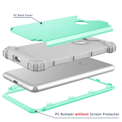 For Google Pixel 3 3 in 1 Shockproof PC + Silicone Protective Case(Mint Green + Grey) - Google Cases by buy2fix | Online Shopping UK | buy2fix