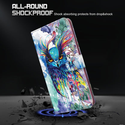 For iPhone 13 Pro Max 3D Painting Pattern Horizontal Flip TPU + PU Leather Case with Holder & Card Slots & Wallet (Watercolor Owl) - iPhone 13 Pro Max Cases by buy2fix | Online Shopping UK | buy2fix