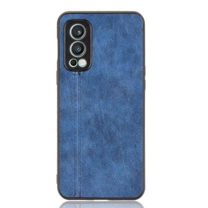 For OnePlus Nord 2 5G Shockproof Sewing Cow Pattern Skin PC + PU + TPU Case(Blue) - OnePlus Cases by buy2fix | Online Shopping UK | buy2fix