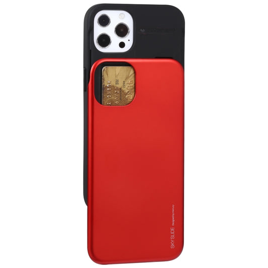 For iPhone 13 Pro Max GOOSPERY SKY SLIDE BUMPER TPU + PC Sliding Back Cover Protective Case with Card Slot (Red) - iPhone 13 Pro Max Cases by GOOSPERY | Online Shopping UK | buy2fix