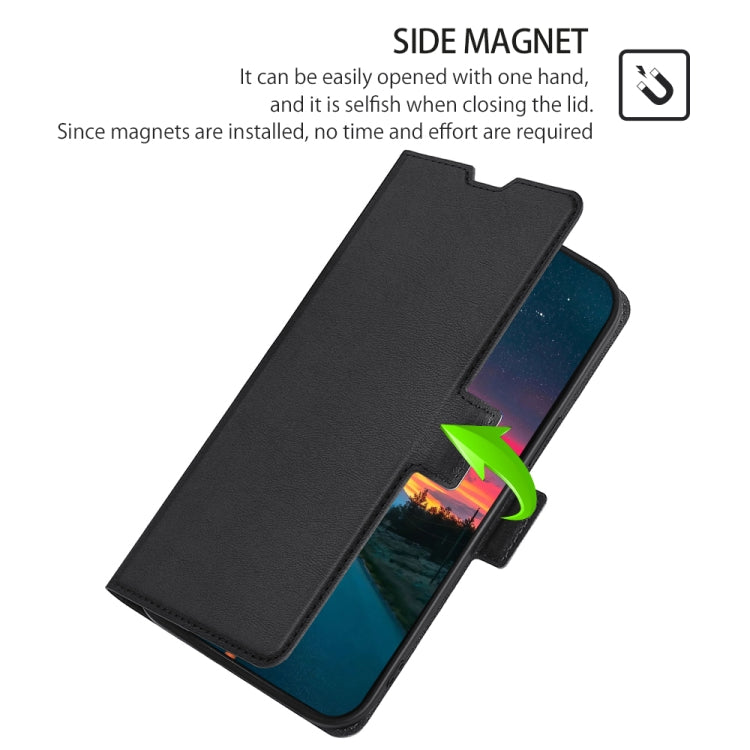 For iPhone 13 Ultra-thin Voltage Side Buckle PU + TPU Horizontal Flip Leather Case with Holder & Card Slot(Black) - iPhone 13 Cases by buy2fix | Online Shopping UK | buy2fix