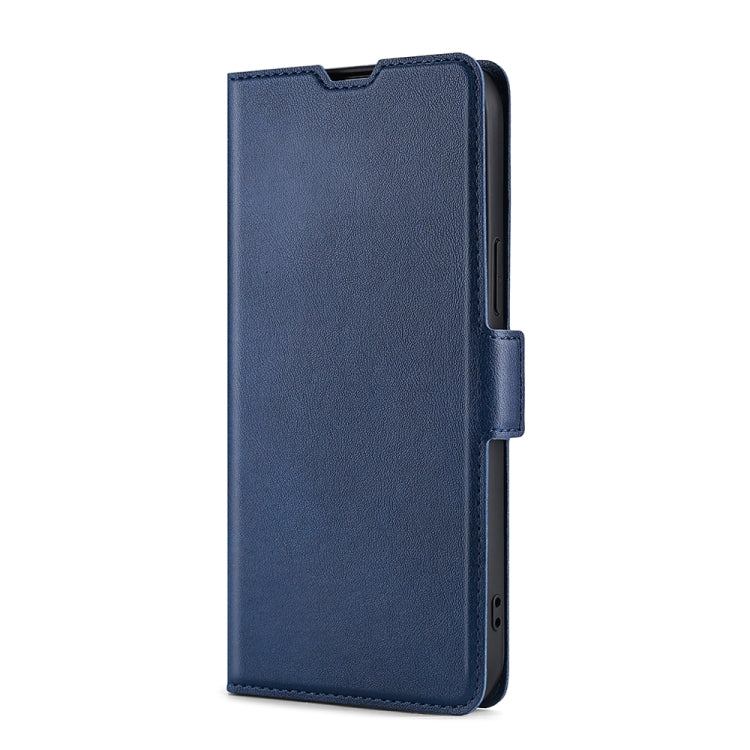 For iPhone 13 Pro Ultra-thin Voltage Side Buckle PU + TPU Horizontal Flip Leather Case with Holder & Card Slot (Blue) - iPhone 13 Pro Cases by buy2fix | Online Shopping UK | buy2fix