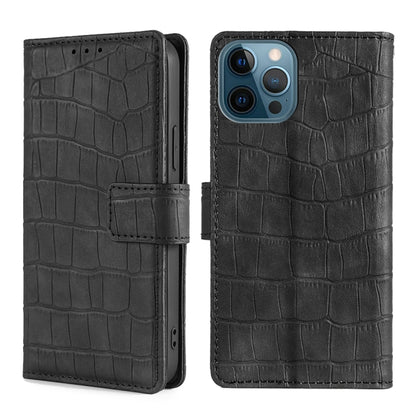 For iPhone 13 Pro Skin Feel Crocodile Texture Magnetic Clasp Horizontal Flip PU Leather Case with Holder & Card Slots & Wallet (Black) - iPhone 13 Pro Cases by buy2fix | Online Shopping UK | buy2fix