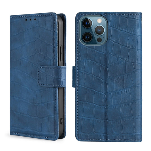 For iPhone 13 Pro Skin Feel Crocodile Texture Magnetic Clasp Horizontal Flip PU Leather Case with Holder & Card Slots & Wallet (Blue) - iPhone 13 Pro Cases by buy2fix | Online Shopping UK | buy2fix