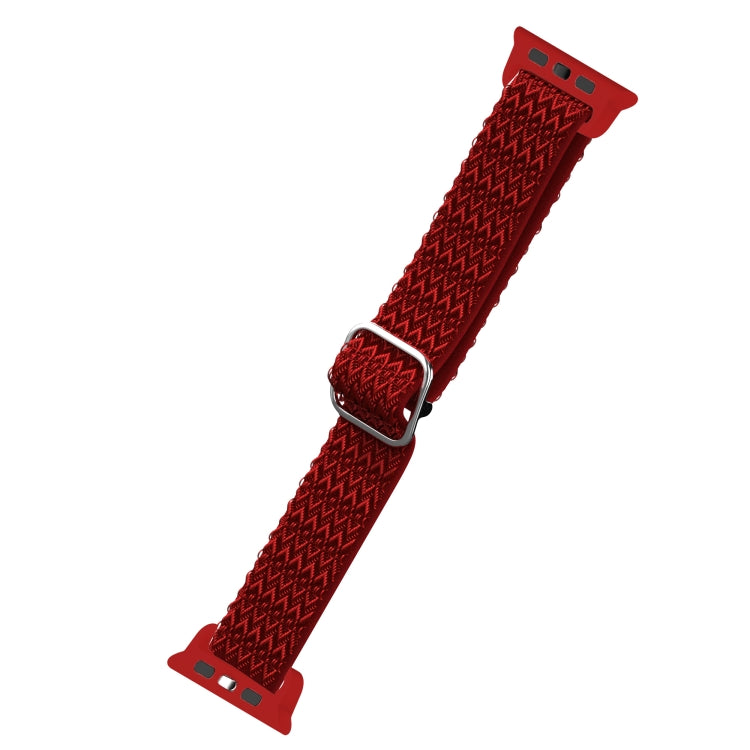 Adjustable Rhombic Texture Elastic Watch Band For Apple Watch Ultra 49mm&Watch Ultra 2 49mm / Series 9&8&7 45mm / SE 3&SE 2&6&SE&5&4 44mm / 3&2&1 42mm(Red) - Watch Bands by buy2fix | Online Shopping UK | buy2fix