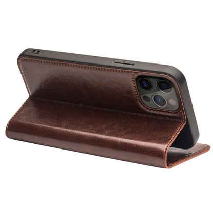 For iPhone 13 QIALINO Horizontal Flip Leather Case with Holder & Card Slots & Wallet Pro(Brown) - iPhone 13 Cases by QIALINO | Online Shopping UK | buy2fix