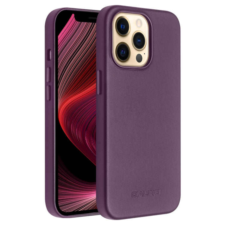 For iPhone 13 Pro Max QIALINO Nappa Cowhide MagSafe Magnetic Protective Case (Purple Crystal) - iPhone 13 Pro Max Cases by QIALINO | Online Shopping UK | buy2fix