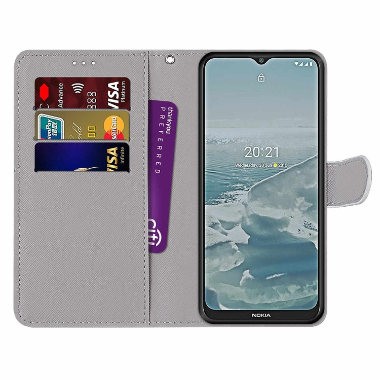 For Nokia G20 / G10 / 6.3 Coloured Drawing Cross Texture Horizontal Flip PU Leather Case with Holder & Card Slots & Wallet & Lanyard(Black White Lion Head) - Nokia Cases by buy2fix | Online Shopping UK | buy2fix