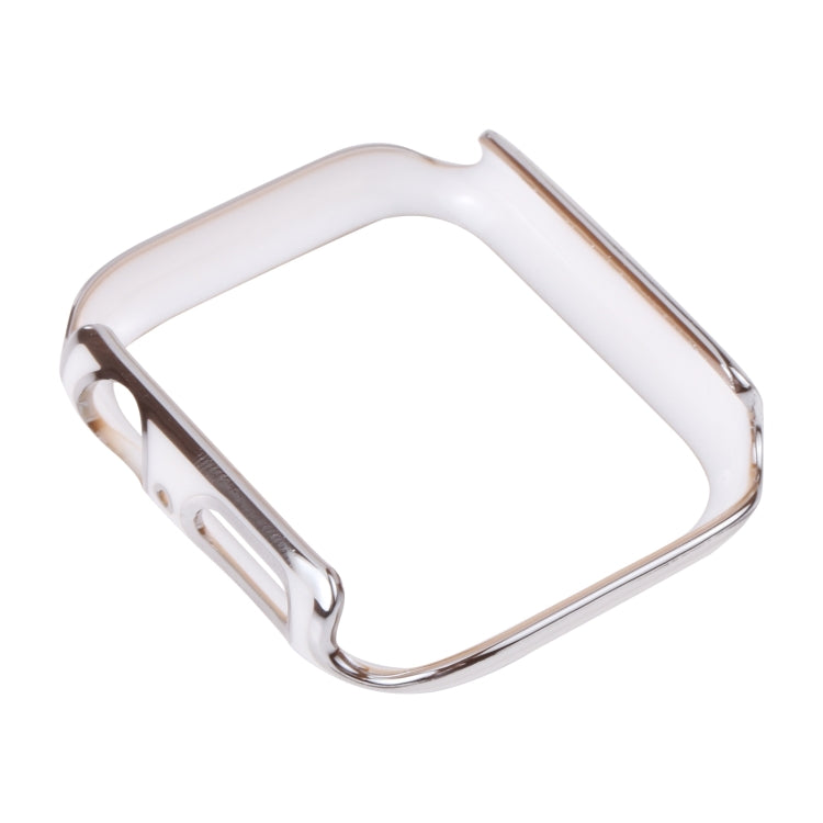 Dual-color Electroplating PC Protective Watch Case For Apple Watch Series 3 & 2 & 1 42mm(Silver Edge + White Background) - Watch Cases by buy2fix | Online Shopping UK | buy2fix