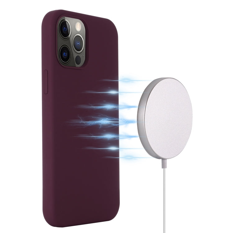 For iPhone 13 Pro Shockproof Silicone Magnetic Magsafe Case (Plum Color) - iPhone 13 Pro Cases by buy2fix | Online Shopping UK | buy2fix