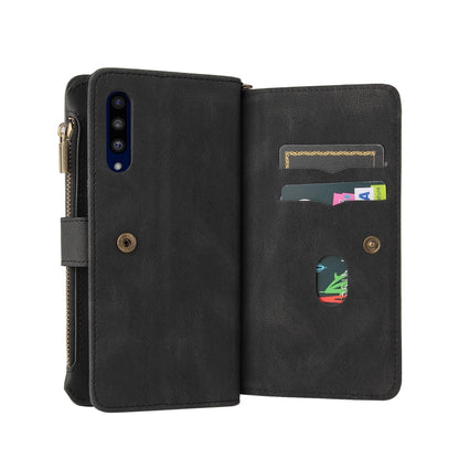 For LG G9 / Velvet Skin Feel PU + TPU Horizontal Flip Leather Case With Holder & 15 Cards Slot & Wallet & Zipper Pocket & Lanyard(Black) - LG by buy2fix | Online Shopping UK | buy2fix