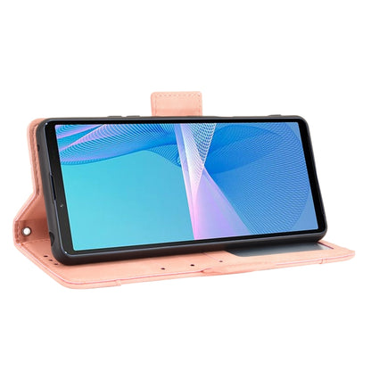 For Sony Xperia 10 III Skin Feel Calf Pattern Horizontal Flip Leather Case with Holder & Card Slots & Photo Frame(Pink) - Sony Cases by buy2fix | Online Shopping UK | buy2fix