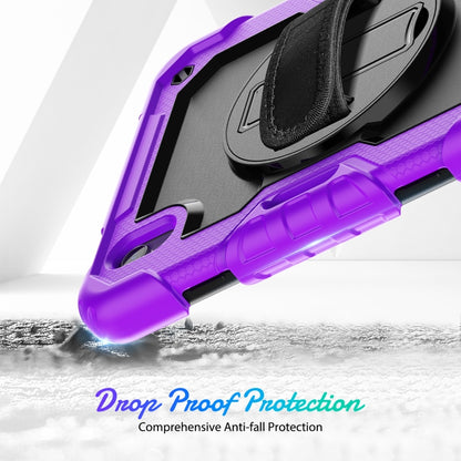 For iPad mini 6 Shockproof Silicone + PC Protective Tablet Case with Holder & Shoulder Strap & Pen Slot(Black + Purple) - iPad mini 6 Cases by buy2fix | Online Shopping UK | buy2fix