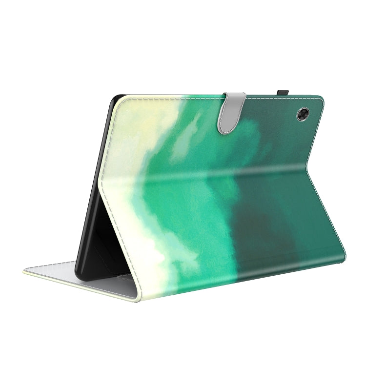 For Lenovo M10 Plus 10.3 TB-X606F TB-X606X Voltage Watercolor Pattern Skin Feel Magnetic Horizontal Flip PU Leather Case with Holder(Green) - Lenovo by buy2fix | Online Shopping UK | buy2fix