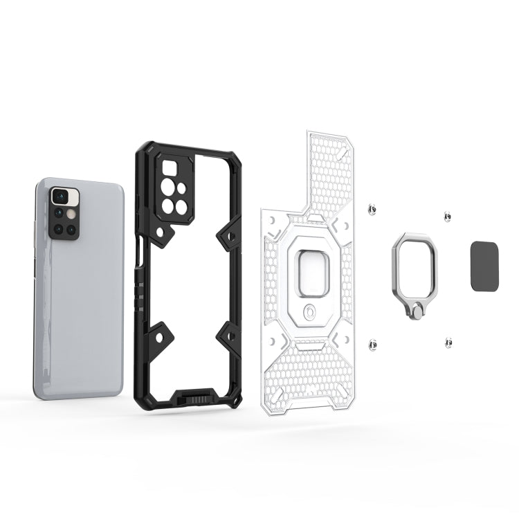 For Xiaomi Redmi 10 Space PC+TPU Shockproof Case with Ring Holder(White) - Xiaomi Cases by buy2fix | Online Shopping UK | buy2fix