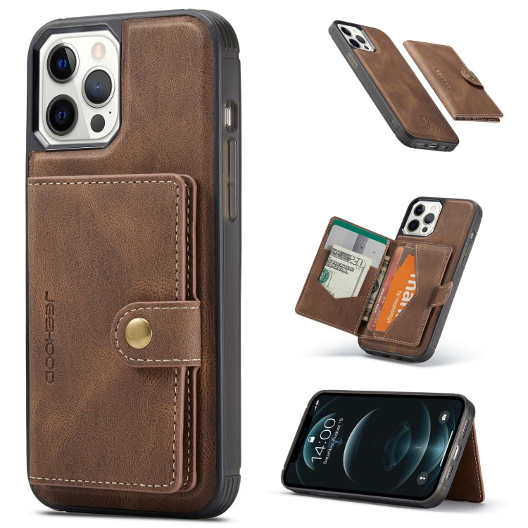 For iPhone 13 Pro Max JEEHOOD Retro Magnetic Detachable Protective Case with Wallet & Card Slot & Holder (Brown) - iPhone 13 Pro Max Cases by JEEHOOD | Online Shopping UK | buy2fix