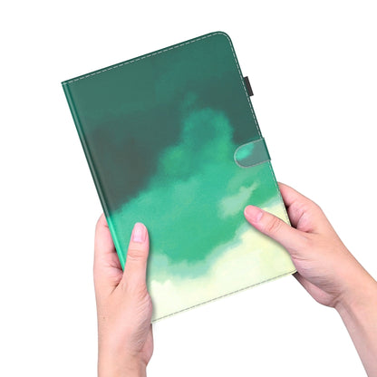 For iPad mini 6 Watercolor Pattern Skin Feel Magnetic Horizontal Flip PU Leather Tablet Case with Holder & Card Slots & Photo Frame(Cyan Green) - iPad mini 6 Cases by buy2fix | Online Shopping UK | buy2fix