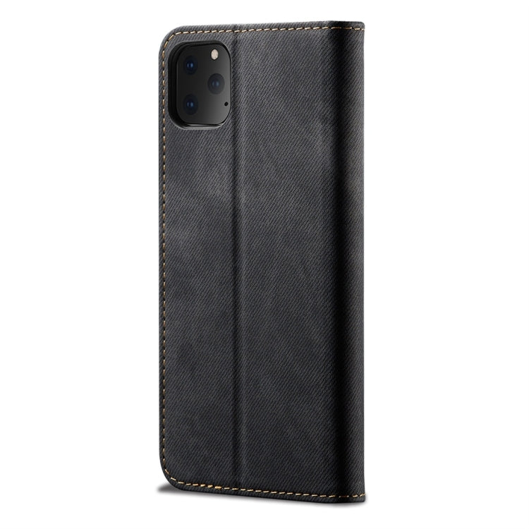 For iPhone 11 Denim Texture Casual Style Horizontal Flip Leather Case with Holder & Card Slots & Wallet(Black) - iPhone 11 Cases by buy2fix | Online Shopping UK | buy2fix