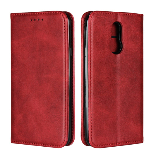 For LG Q7 Calf Texture Magnetic Horizontal Flip Leather Case with Holder & Card Slots & Wallet(Red) - LG by buy2fix | Online Shopping UK | buy2fix