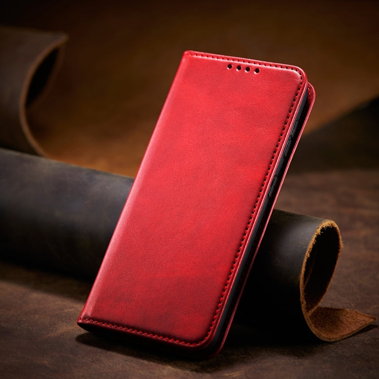 For Xiaomi Redmi Note 9 Calf Texture Magnetic Horizontal Flip Leather Case with Holder & Card Slots & Wallet(Red) - Xiaomi Cases by buy2fix | Online Shopping UK | buy2fix