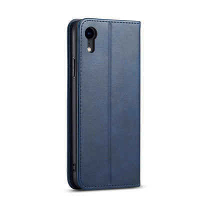 For iPhone XR Calf Texture Magnetic Horizontal Flip Leather Case with Holder & Card Slots & Wallet(Blue) - More iPhone Cases by buy2fix | Online Shopping UK | buy2fix