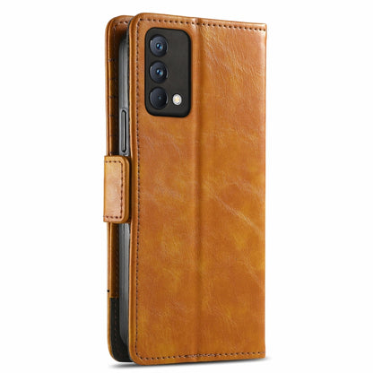 For OPPO Realme GT Master CaseNeo Business Splicing Dual Magnetic Buckle Horizontal Flip PU Leather Case with Holder & Card Slots & Wallet(Khaki) - Realme Cases by buy2fix | Online Shopping UK | buy2fix