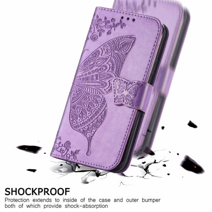 For Motorola Moto Edge 20 Butterfly Love Flower Embossed Horizontal Flip Leather Case with Holder & Card Slots & Wallet & Lanyard(Light Purple) - Motorola Cases by buy2fix | Online Shopping UK | buy2fix