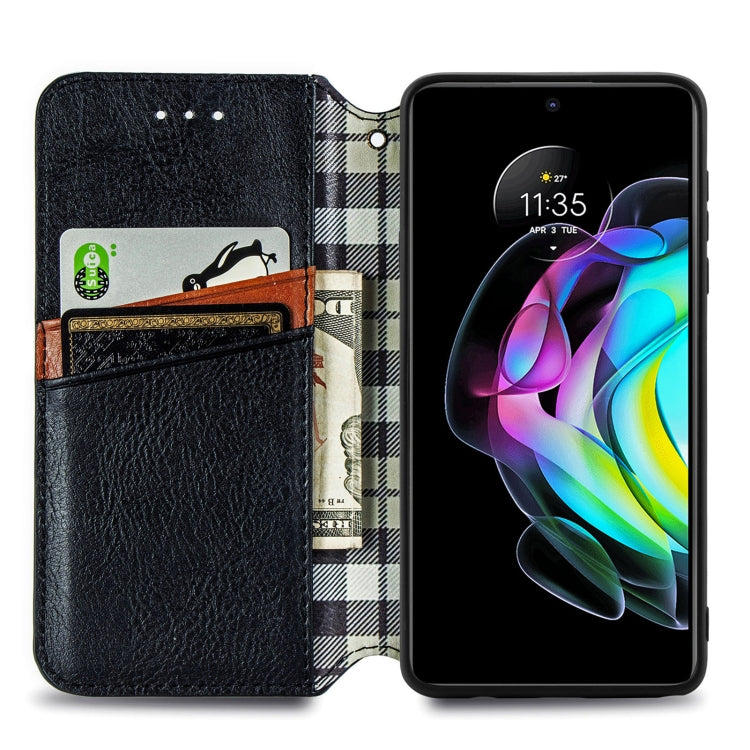For Motorola Edge 20 Cubic Grid Pressed Horizontal Flip Magnetic PU Leather Case with Holder & Card Slots & Wallet(Black) - Motorola Cases by buy2fix | Online Shopping UK | buy2fix