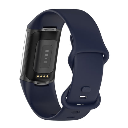 For Fitbit Charge 5 Silicone Watch Band, Size:S(Dark Blue) - Watch Bands by buy2fix | Online Shopping UK | buy2fix