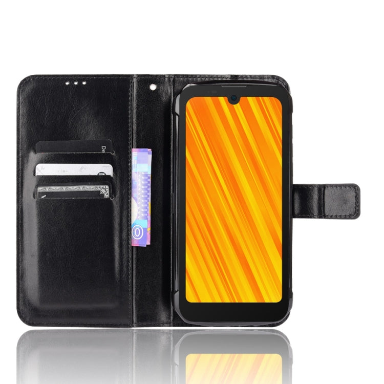 For Doogee S59 / S59 Pro Crazy Horse Texture Horizontal Flip Leather Case with Holder & Card Slots & Lanyard(Black) - More Brand by buy2fix | Online Shopping UK | buy2fix