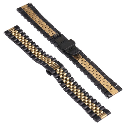 20mm Five-bead Stainless Steel Watch Band(Black Gold) - 20mm Bands by buy2fix | Online Shopping UK | buy2fix