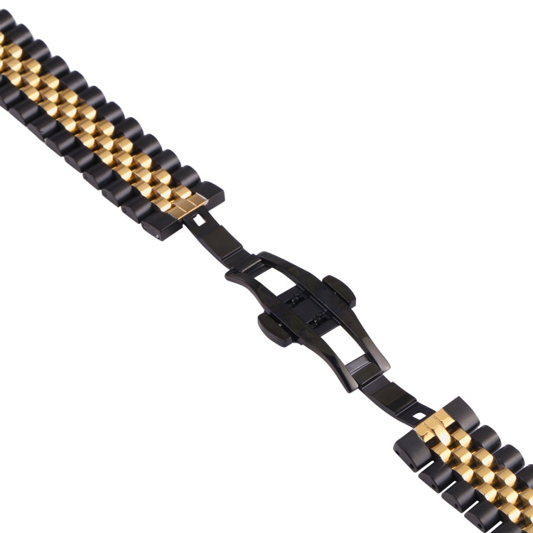 20mm Five-bead Stainless Steel Watch Band(Black Gold) - 20mm Bands by buy2fix | Online Shopping UK | buy2fix
