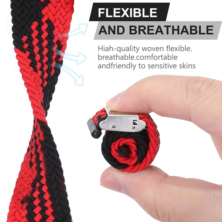 Nylon Braid One Buckle Watch Band For Apple Watch Series 9&8&7 41mm / SE 3&SE 2&6&SE&5&4 40mm / 3&2&1 38mm(Red) - Watch Bands by buy2fix | Online Shopping UK | buy2fix