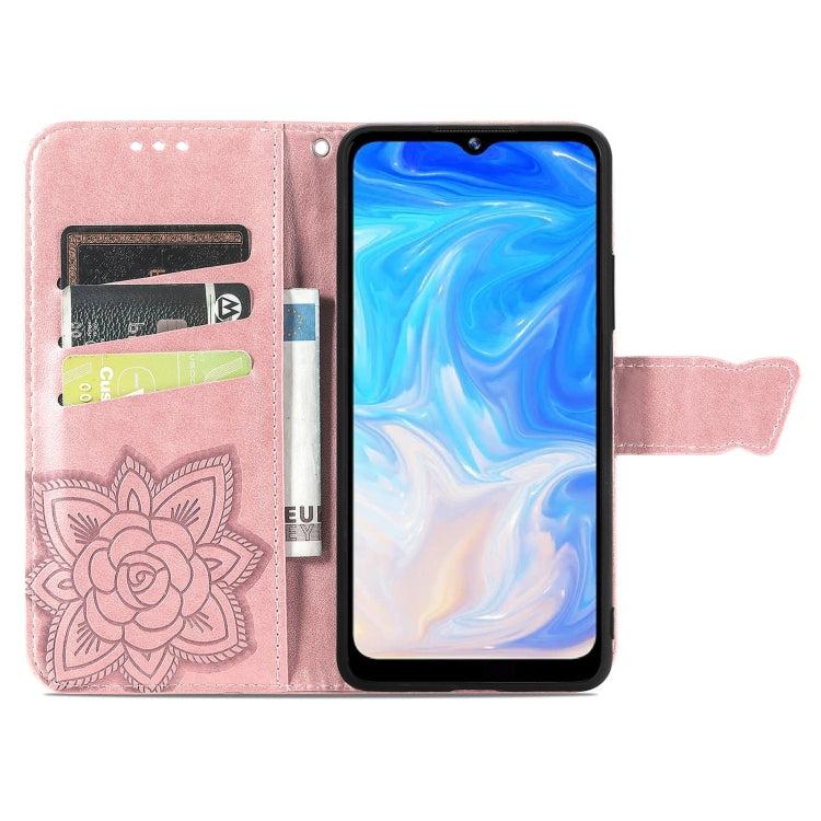 For DOOGEE N40 Pro Butterfly Love Flowers Embossed Horizontal Flip Leather Case with Holder & Card Slots & Wallet & Lanyard(Rose Gold) - More Brand by buy2fix | Online Shopping UK | buy2fix