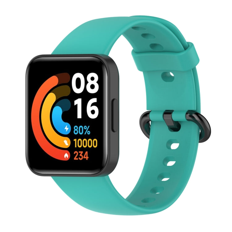 For Xiaomi Redmi Watch 2 Solid Color Silicone Strap Watch Band(Cyan) - Watch Bands by buy2fix | Online Shopping UK | buy2fix