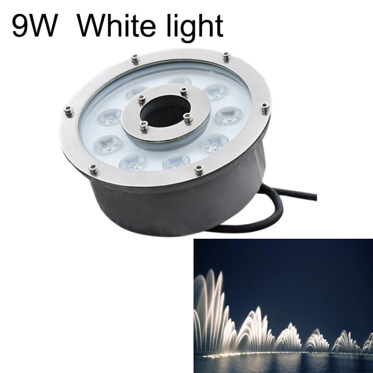 9W Landscape Ring LED Aluminum Alloy Underwater Fountain Light(White Light) - Underwater Lights by buy2fix | Online Shopping UK | buy2fix