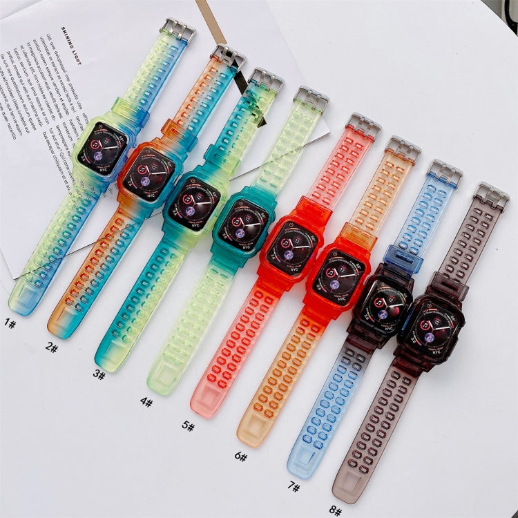 Jelly Gradient Transparent TPU Strap Watch Band For Apple Watch Ultra 49mm&Watch Ultra 2 49mm / Series 9&8&7 45mm / SE 3&SE 2&6&SE&5&4 44mm / 3&2&1 42mm(6) - Watch Bands by buy2fix | Online Shopping UK | buy2fix