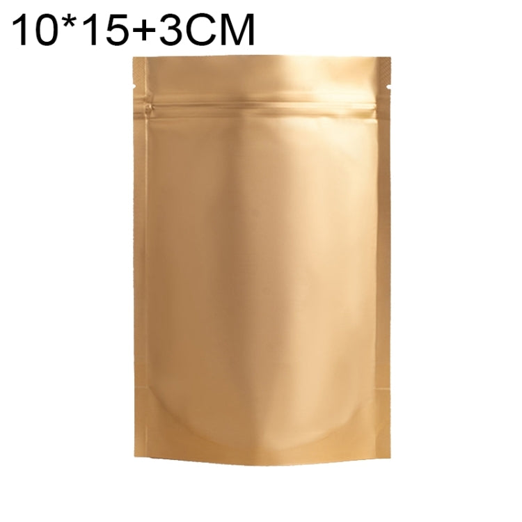 100 PCS/Set Matte Aluminum Foil Snack Stand-up Pouch, Size:10x15+3cm(Gold) - Preservation Supplies by buy2fix | Online Shopping UK | buy2fix