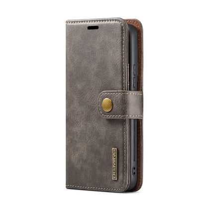 For Samsung Galaxy S22+ 5G DG.MING Crazy Horse Texture Detachable Magnetic Leather Phone Case(Grey) - Galaxy S22+ 5G Cases by DG.MING | Online Shopping UK | buy2fix