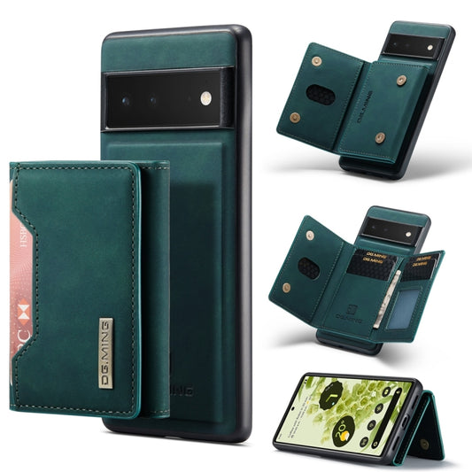 For Google Pixel 6 Pro DG.MING M2 Series 3-Fold Multi Card Bag Back Cover Leather Phone Case(Green) - Google Cases by DG.MING | Online Shopping UK | buy2fix