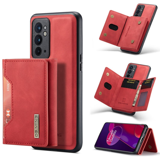 For OnePlus 9RT 5G DG.MING M2 Series 3-Fold Multi Card Bag Back Cover Leather Phone Case(Red) - OnePlus Cases by DG.MING | Online Shopping UK | buy2fix