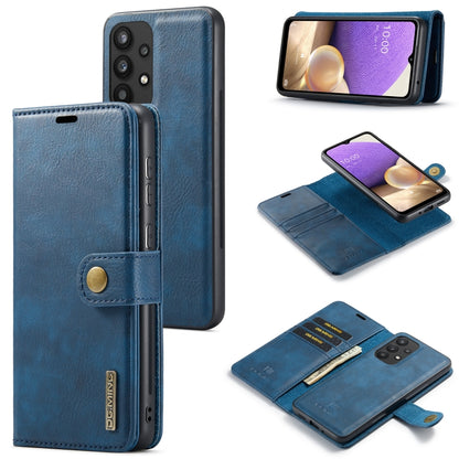 For Samsung Galaxy A33 5G DG.MING Crazy Horse Texture Detachable Magnetic Leather Phone Case(Blue) - Galaxy Phone Cases by DG.MING | Online Shopping UK | buy2fix