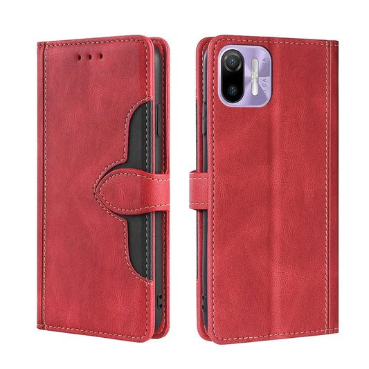 For Ulefone Note 6 / 6P Skin Feel Straw Hat Magnetic Buckle Leather Phone Case(Red) - Ulefone Cases by buy2fix | Online Shopping UK | buy2fix