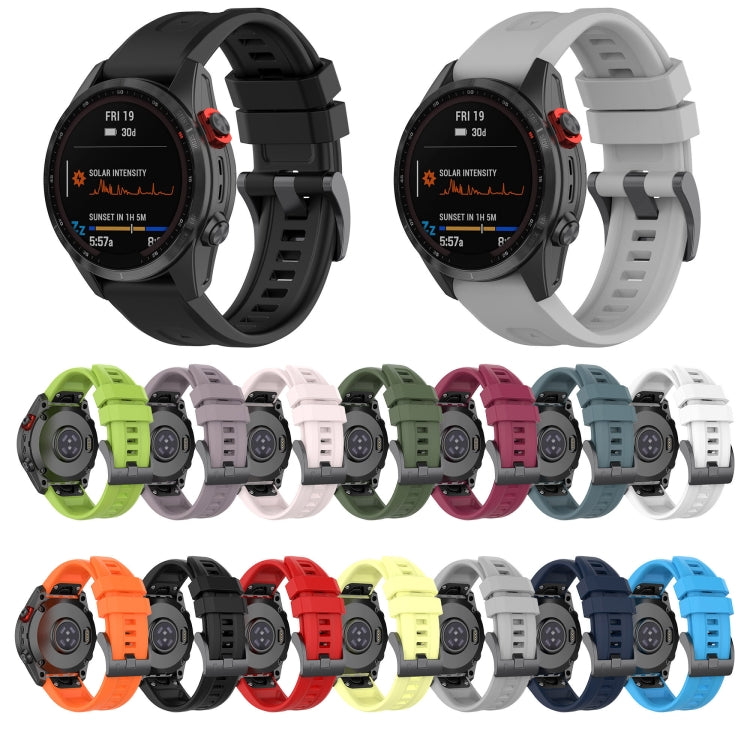 For Garmin Fenix 7 Quick Release Silicone Watch Band(White) - Watch Bands by buy2fix | Online Shopping UK | buy2fix