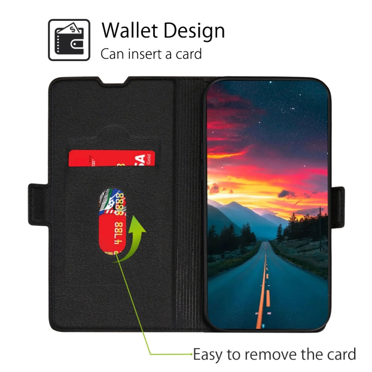 For Blackview A60 Pro Ultra-thin Voltage Side Buckle PU + TPU Leather Phone Case(Black) - More Brand by buy2fix | Online Shopping UK | buy2fix