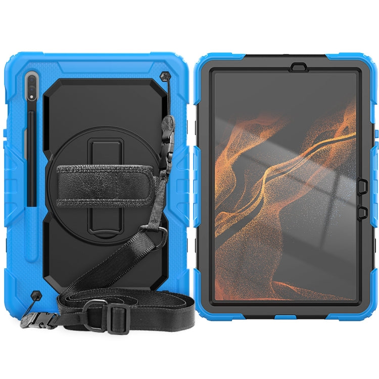 For Samsung Galaxy Tab S8 11 inch SM-X700 Silicone + PC Tablet Case(Light Blue+Black) - Galaxy Tab S8 Cases by buy2fix | Online Shopping UK | buy2fix