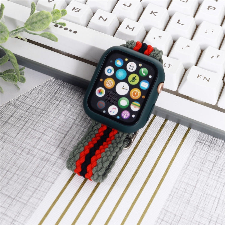 Nylon Braid Watch Band For Apple Watch Ultra 49mm&Watch Ultra 2 49mm / Series 9&8&7 45mm / SE 3&SE 2&6&SE&5&4 44mm / 3&2&1 42mm(Orange Red) - Watch Bands by buy2fix | Online Shopping UK | buy2fix