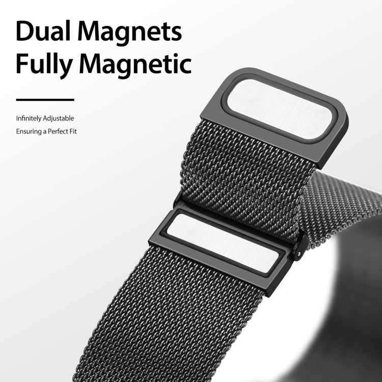 DUX DUCIS Milanese Watchband For Apple Watch Series 9&8&7 45mm / SE 3&SE 2&6&SE&5&4 44mm / 3&2&1 42mm(Black) - Watch Bands by DUX DUCIS | Online Shopping UK | buy2fix