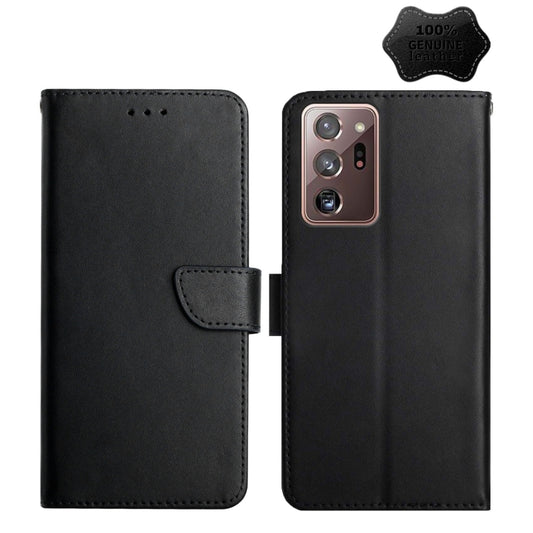 For Samsung Galaxy Note20 Ultra Genuine Leather Fingerprint-proof Horizontal Flip Phone Case(Black) - Galaxy Note20 Ultra Cases by buy2fix | Online Shopping UK | buy2fix