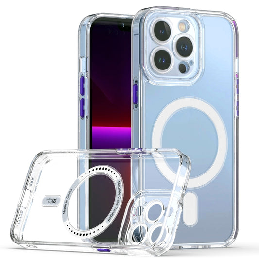 For iPhone 13 Pro Cat-eye TPU + Acrylic Magsafe Phone Case (Purple) - iPhone 13 Pro Cases by buy2fix | Online Shopping UK | buy2fix